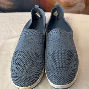 Womans Blue Slip-On Sneakers